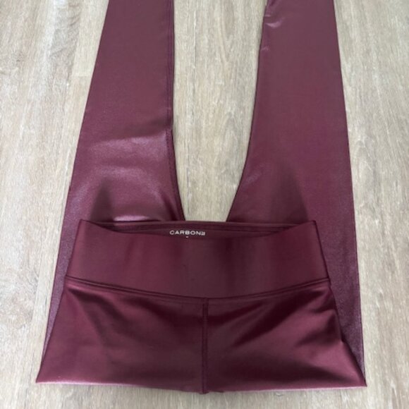 Carbon38 High Rise 7/8 Legging Liquid Metallic Shimmer Takara Shine Wine Small - Picture 6 of 8